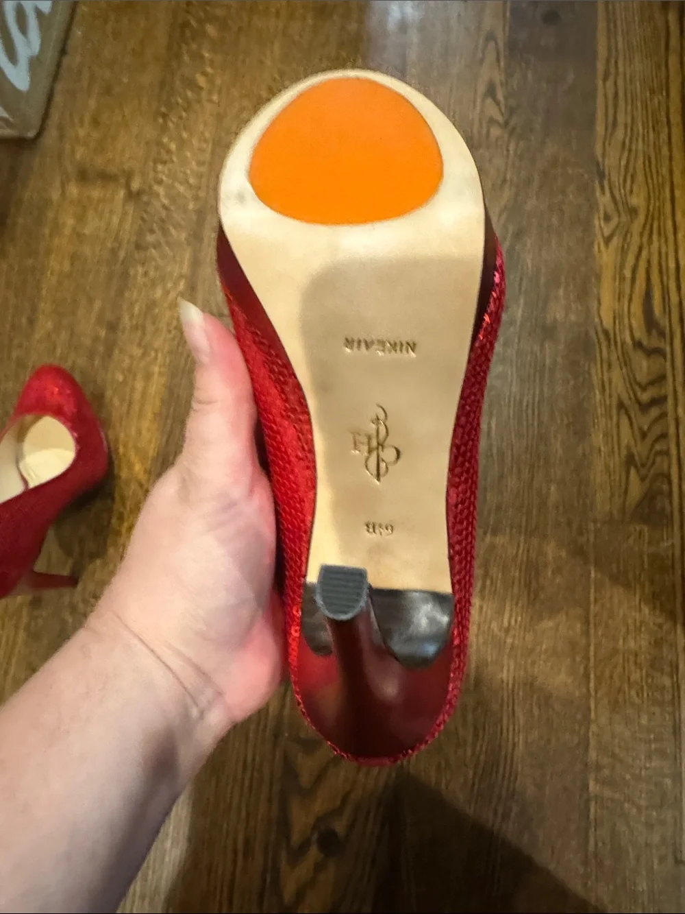Cole Haan Red Sequin/Round Toe Stiletto 4” Pumps/Size 6.5/NWOT! Nike Air Comfort
